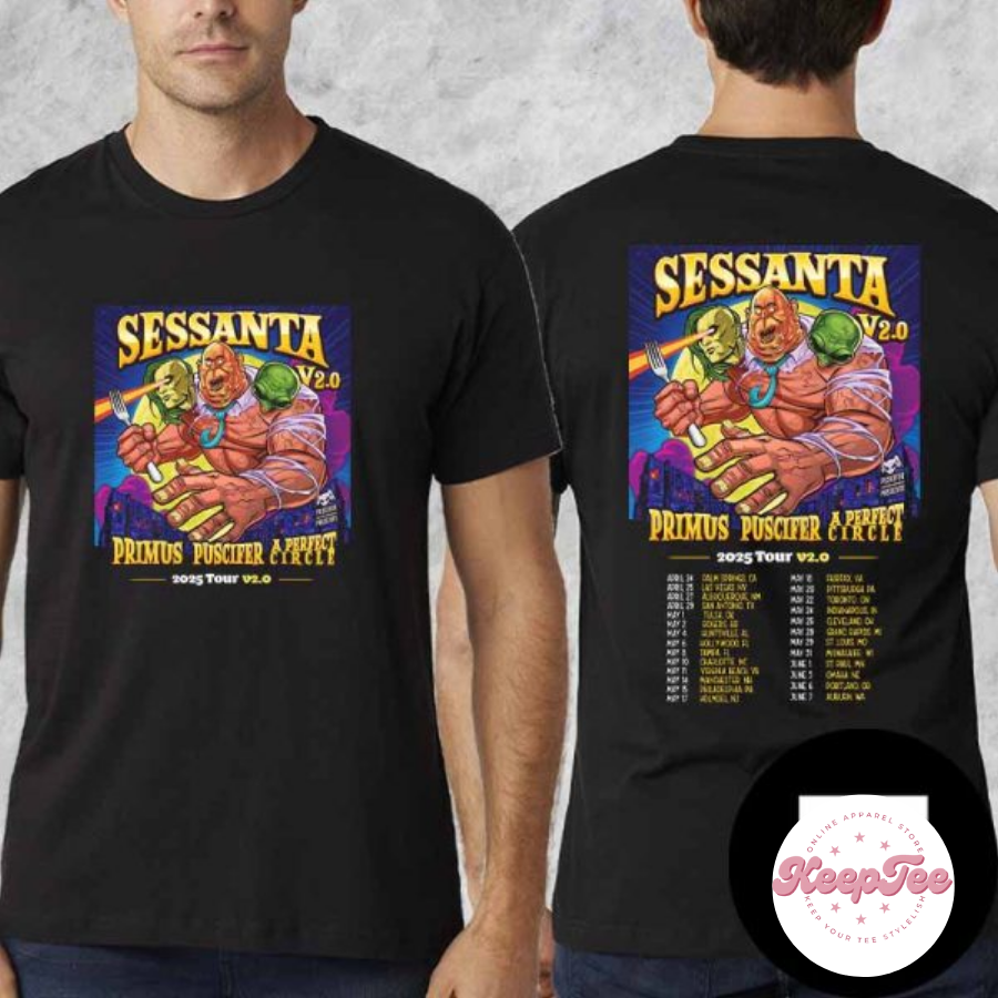 A Perfect Circle Concert 2025 Shirt, A Perfect Circle And Primus And Puscifer Sessanta V2.0 Tour 2025 Shirt