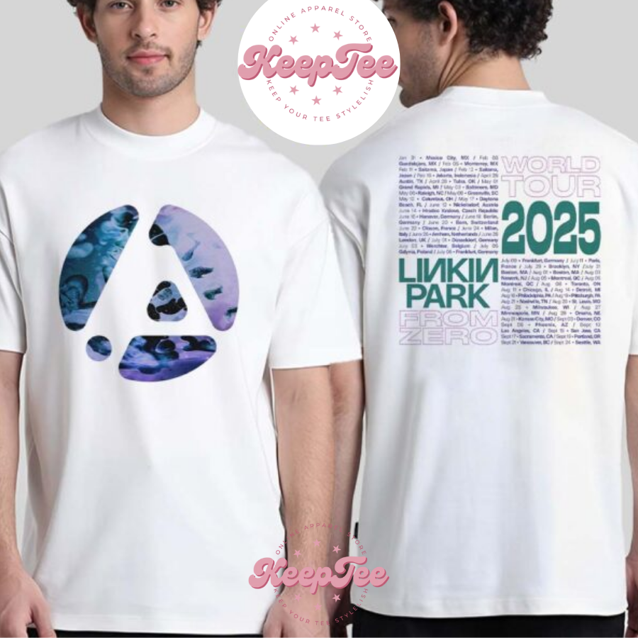 Linkin Park Logo Concert 2025 Shirt, Linkin Park Logo Tour Dates List From Zero World Tour 2025 White Vintage Shirt