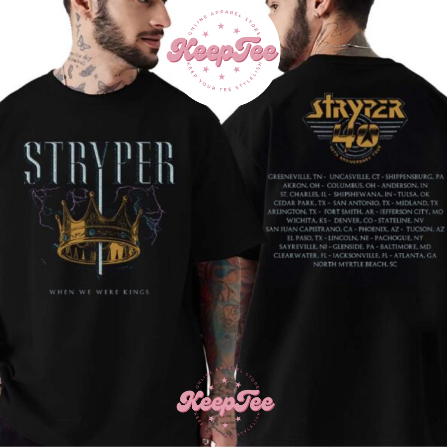 Stryper Merch When Concert 2025 Shirt, Stryper Merch When We Were Kings Crown 40Th Anniversary Tour 2025 Print Classic Shirt