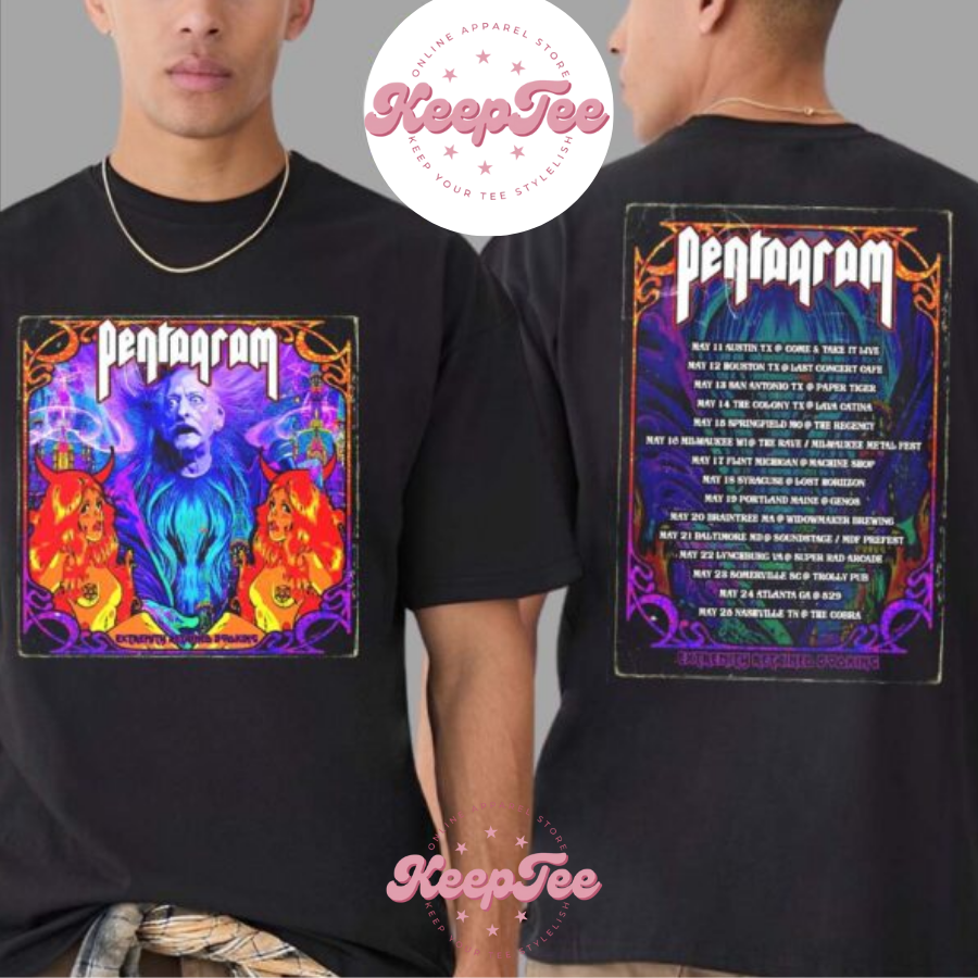 Pentagram Band Us Concert 2025 Shirt, Pentagram Band Us Tour 2025 Dates List Start In Austin Tx On May 11 Print Unisex Shirt