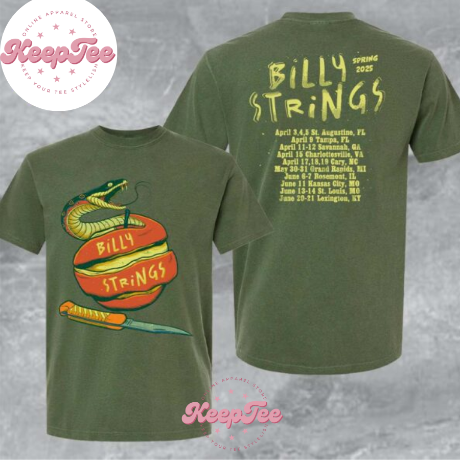 Billy Strings Merch Concert 2025 Shirt, Billy Strings Merch Snake Apple Tee With Dates Spring Tour 2025 Print Classic Shirt