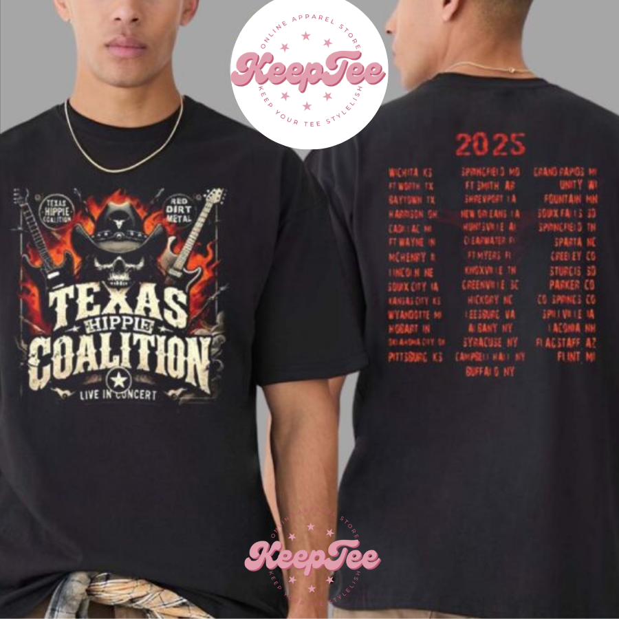 Texas Hippie Coalition Concert 2025 Shirt, Texas Hippie Coalition Live In Concert Merch Tour 2025 Two Sides Print Unisex Shirt