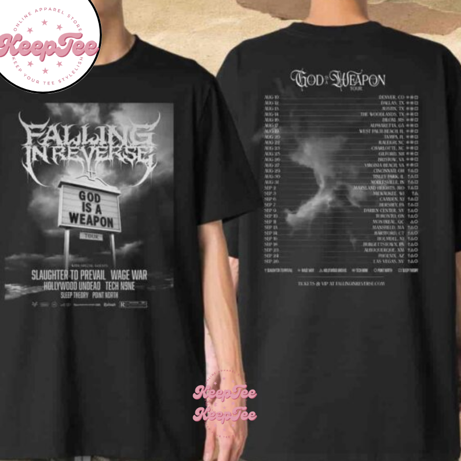 Falling In Reverse God Is A Weapon Tour 2025 Dates List Back Shirt