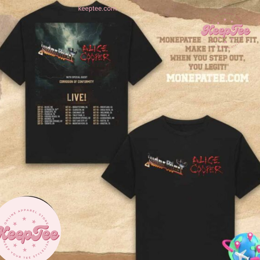 Judas Priest And Alice Cooper North America October 2025 With Corrosion Of Conformity Two Sides Unisex Shirt