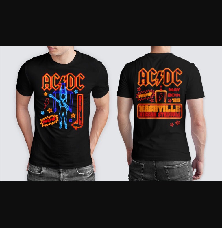 Acdc Pwr 2025 Up World Tour Shirt, Rock Band Acdc Graphic Shirt