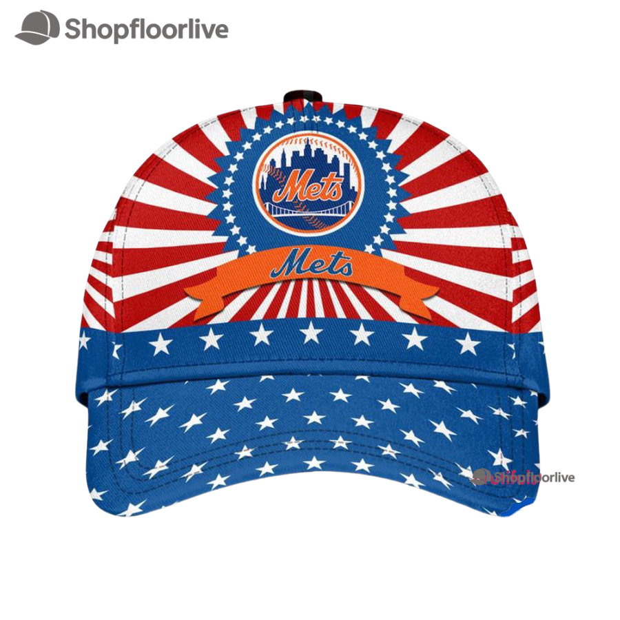 New York Mets American Flag Pattern Independence Day Baseball Cap