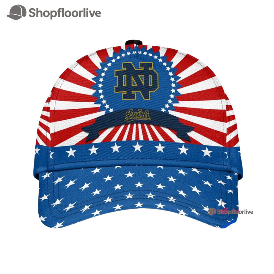 Notre Dame American Flag Pattern Independence Day Baseball Cap