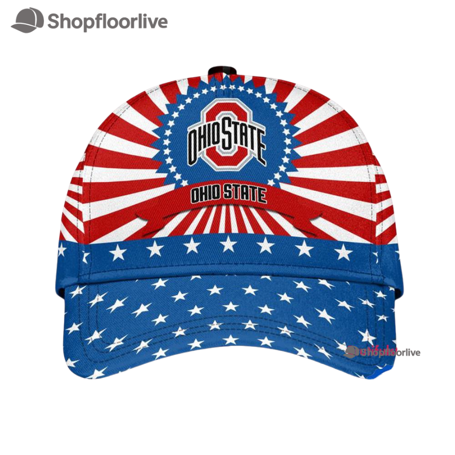 Ohio State Buckeyes American Flag Pattern Independence Day Baseball Cap