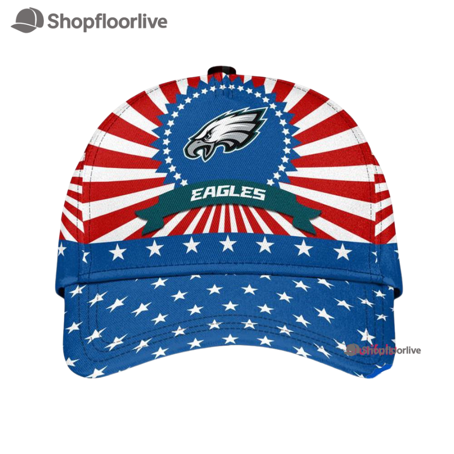 Philadelphia Eagles American Flag Pattern Independence Day Baseball Cap