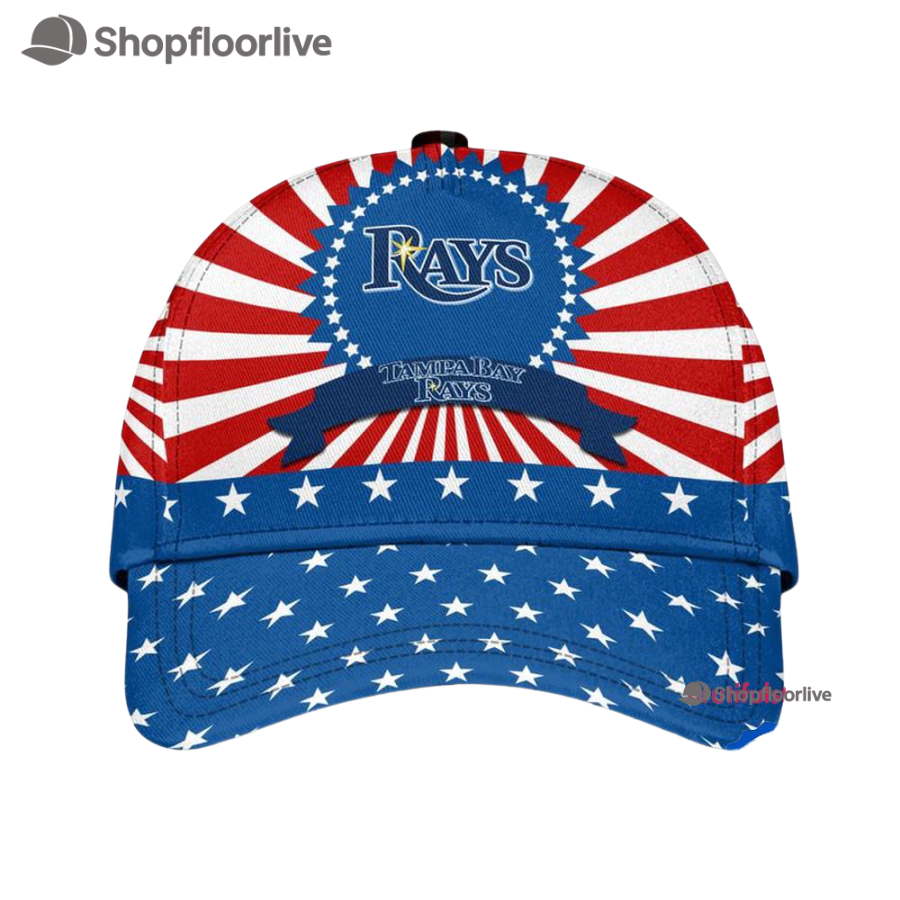 Tampa Bay Rays American Flag Pattern Independence Day Baseball Cap