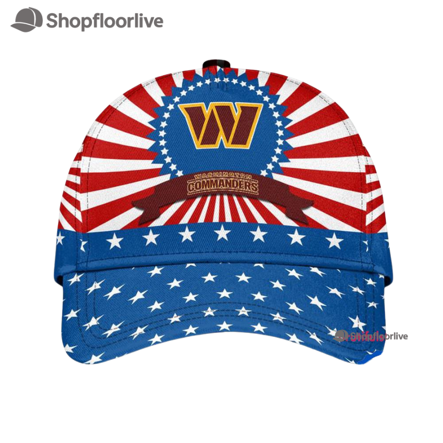 Washington Football Team American Flag Pattern Independence Day Baseball Cap