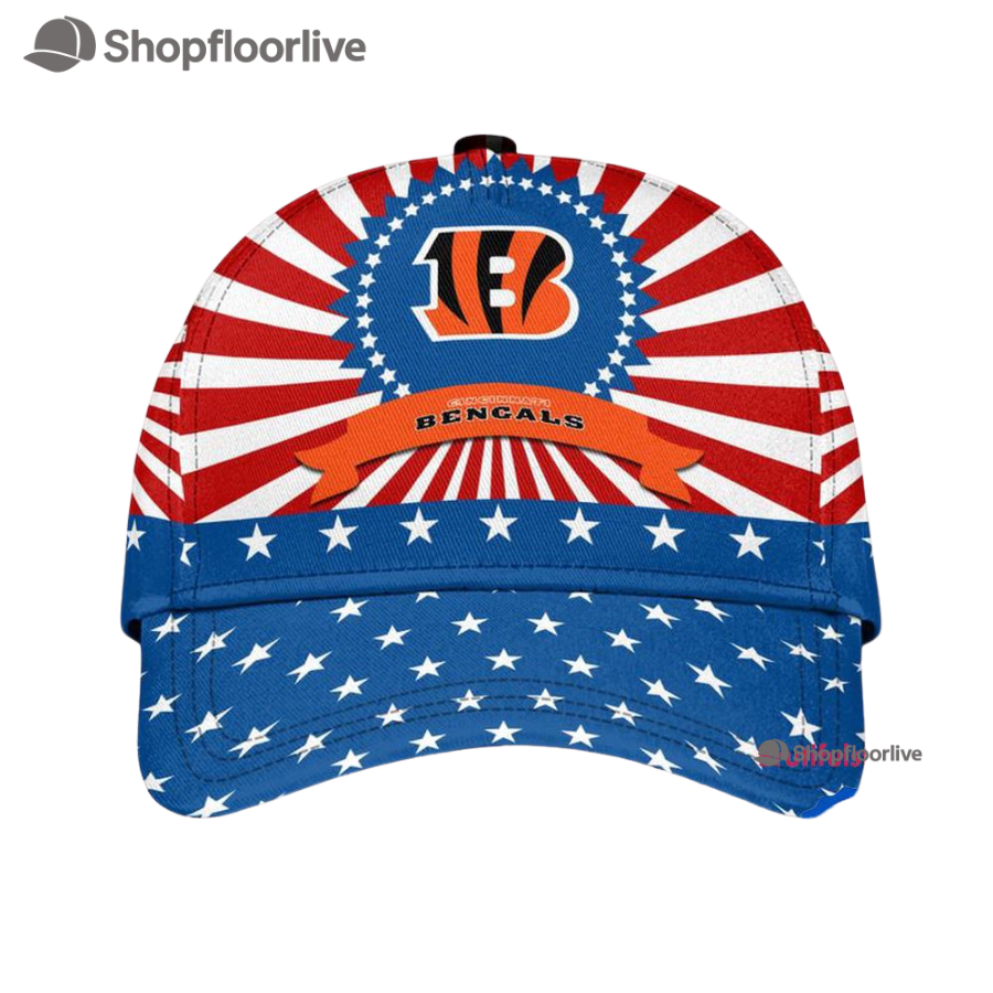 Cincinnati Bengals American Flag Pattern Independence Day Baseball Cap