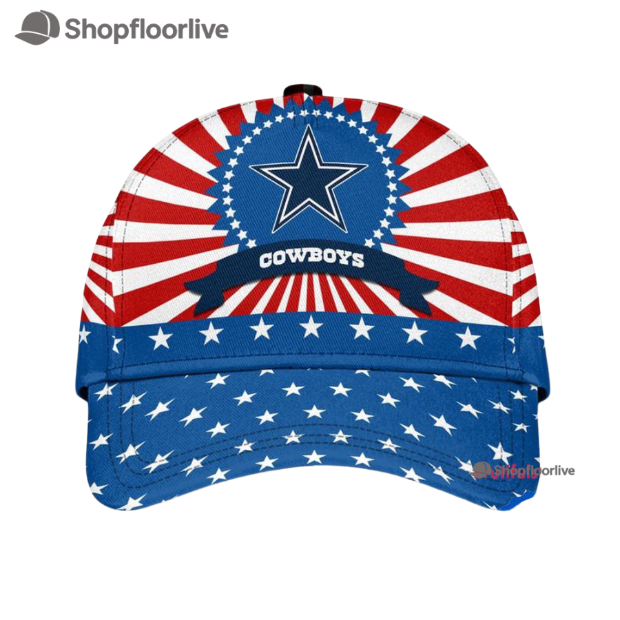 Dallas Cowboys American Flag Pattern Independence Day Baseball Cap