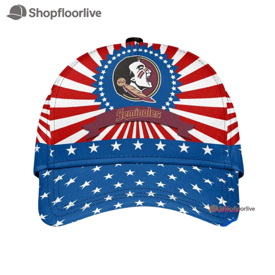 Florida State Seminoles American Flag Pattern Independence Day Baseball Cap
