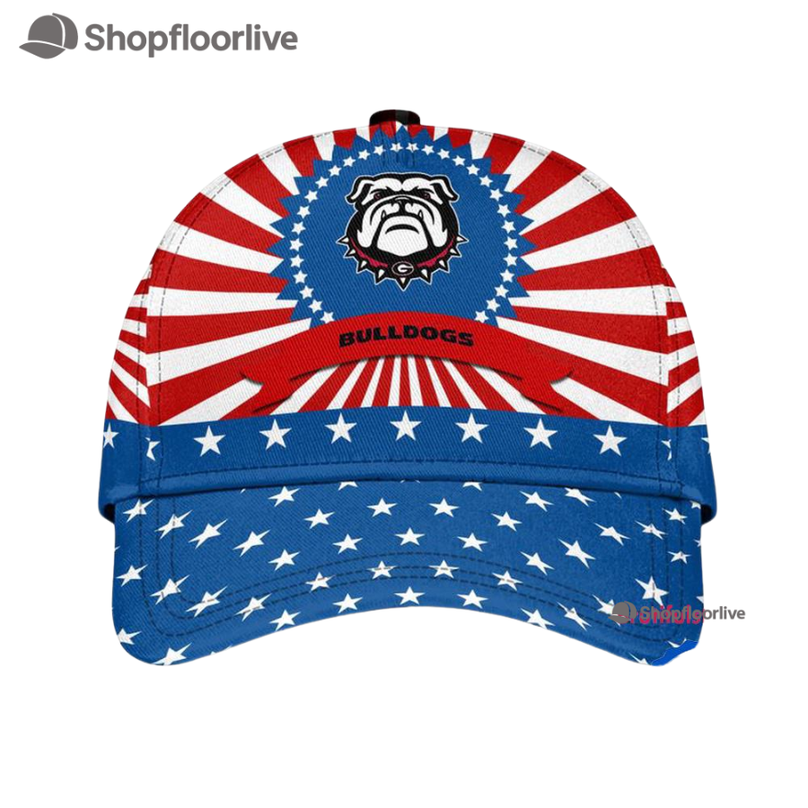 Georgia Bulldogs American Flag Pattern Independence Day Baseball Cap