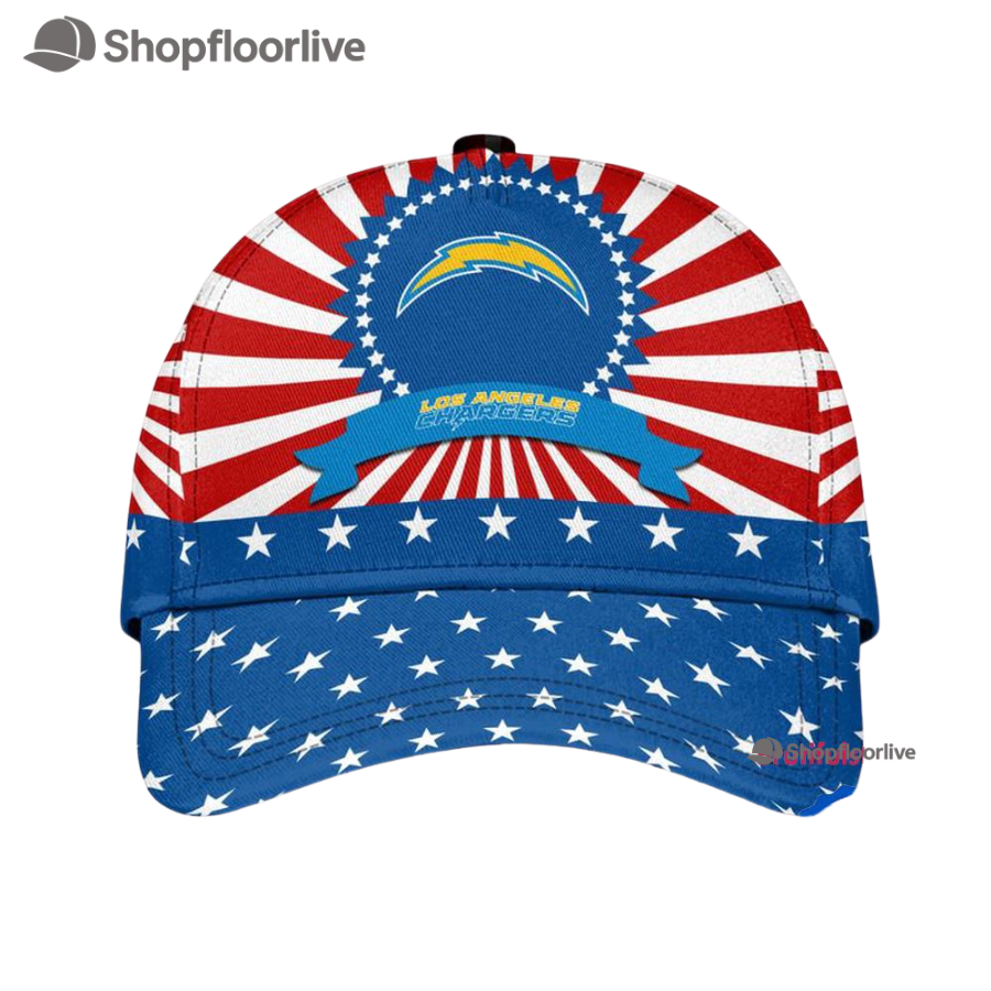 Los Angeles Chargers American Flag Pattern Independence Day Baseball Cap