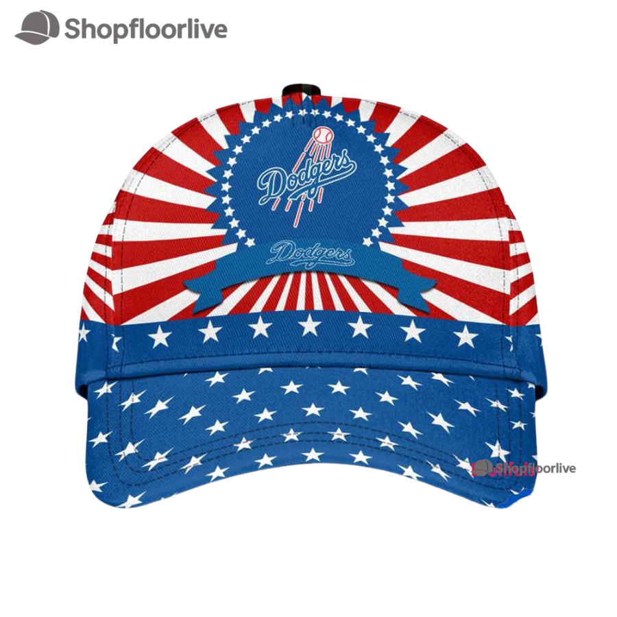 Los Angeles Dodgers American Flag Pattern Independence Day Baseball Cap