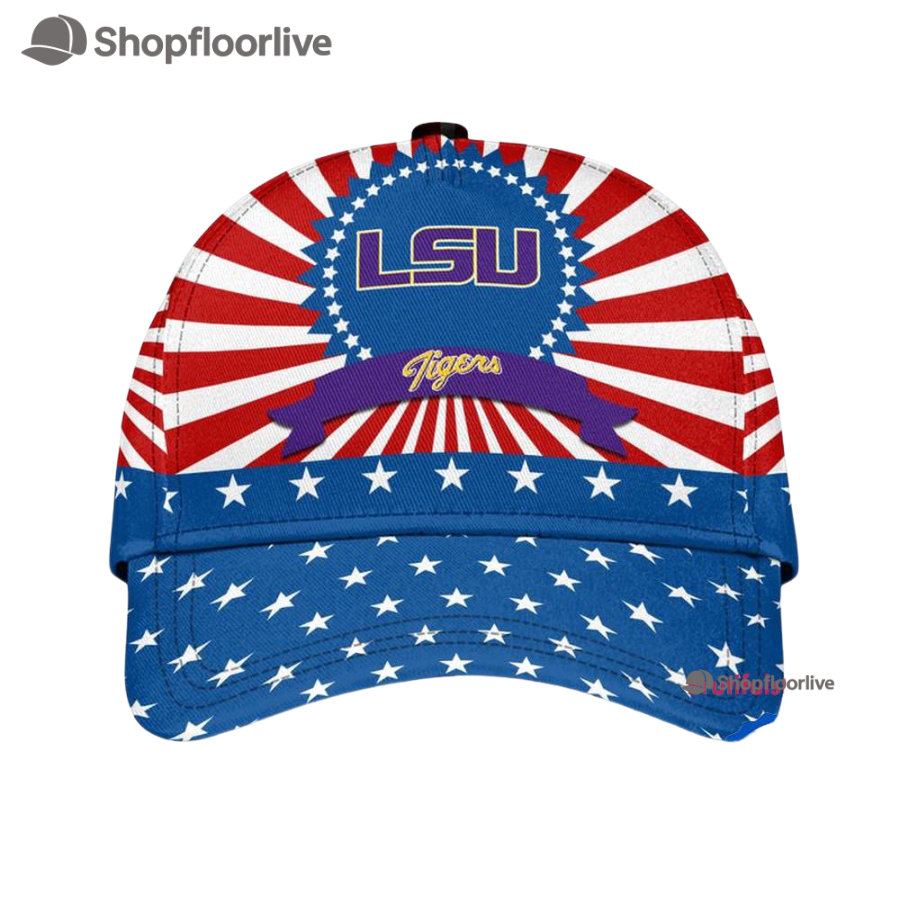 Lsu Tigers American Flag Pattern Independence Day Baseball Cap