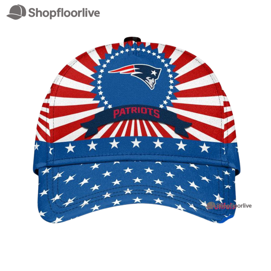 New England Patriots American Flag Pattern Independence Day Baseball Cap