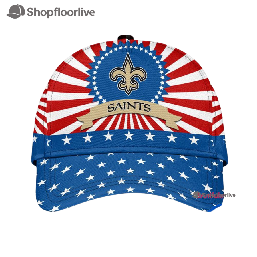 New Orleans Saints American Flag Pattern Independence Day Baseball Cap