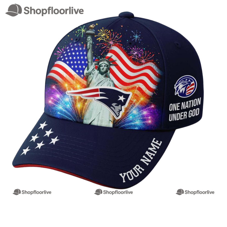 Nfl New England Patriots One Nation Under God Happy Independence Day Custom Classic Cap