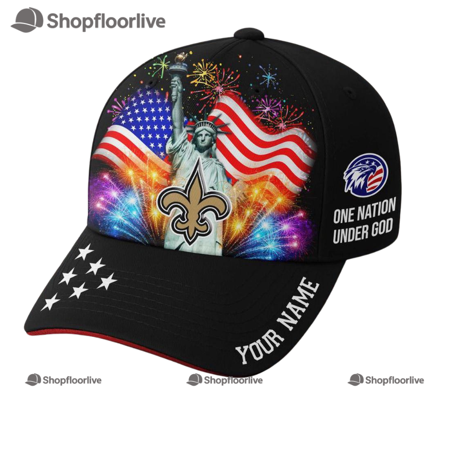 Nfl New Orleans Saints One Nation Under God Happy Independence Day Custom Classic Cap