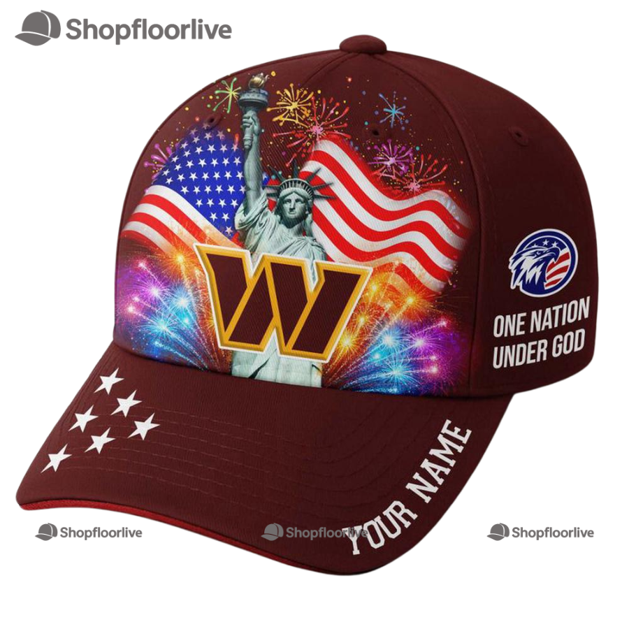 Nfl Washington Commanders One Nation Under God Happy Independence Day Custom Classic Cap