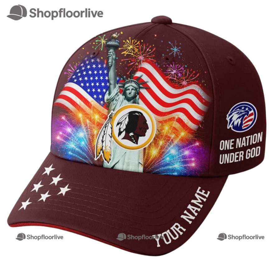 Nfl Washington Redskins One Nation Under God Happy Independence Day Custom Classic Cap