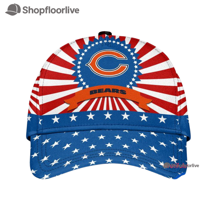 Chicago Bears American Flag Pattern Independence Day Baseball Cap