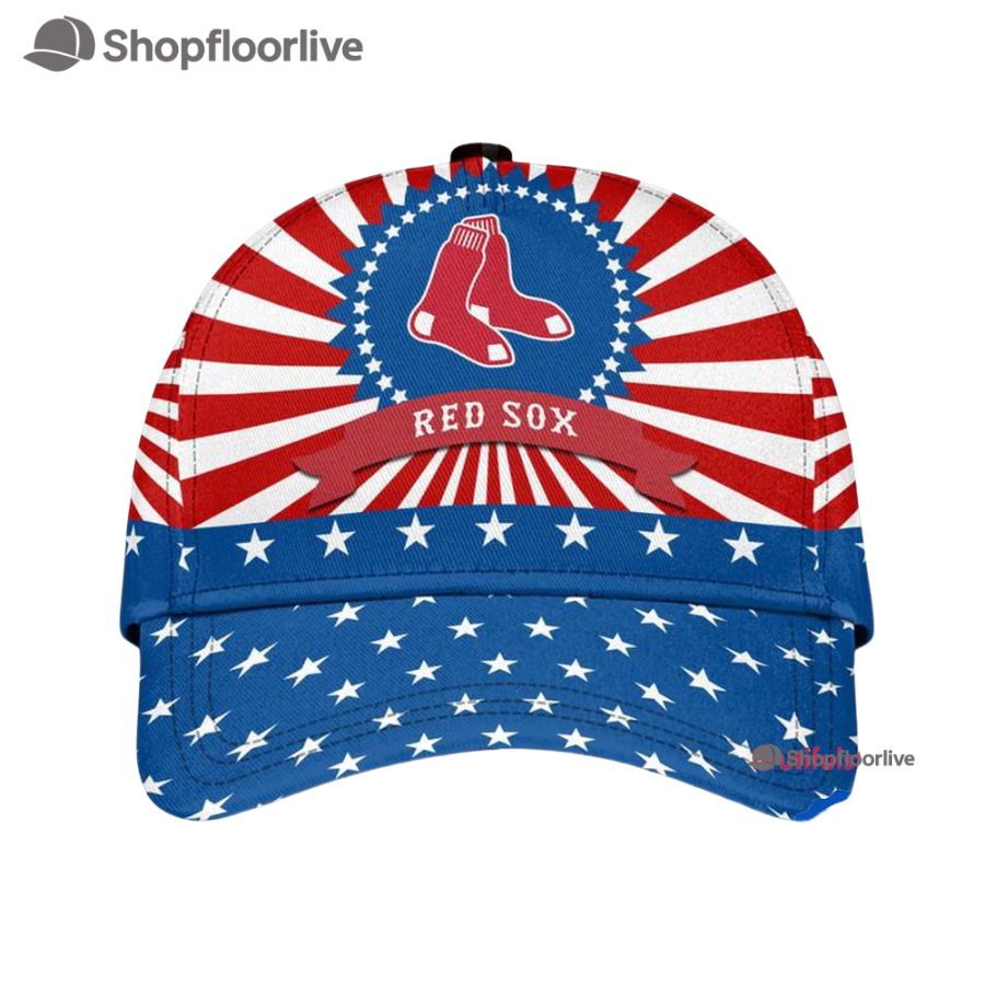 Boston Red Sox American Flag Pattern Independence Day Baseball Cap