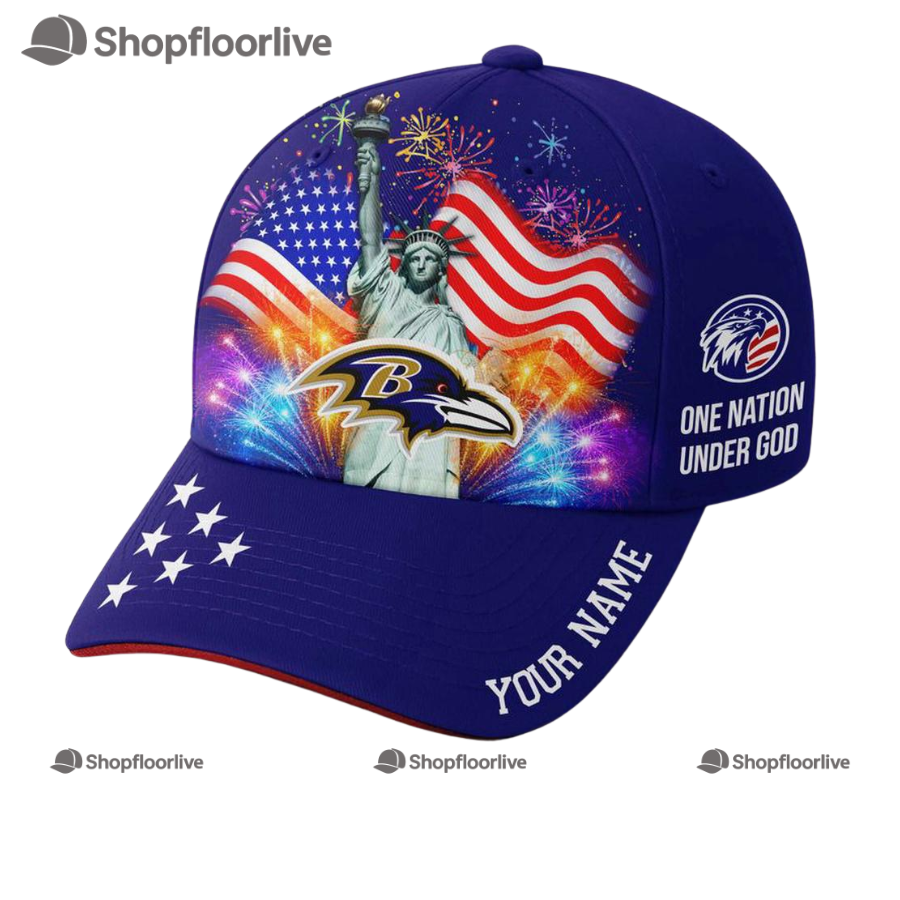Nfl Baltimore Ravens One Nation Under God Happy Independence Day Custom Classic Cap