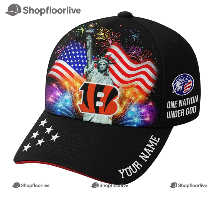 Nfl Cincinnati Bengals One Nation Under God Happy Independence Day Custom Classic Cap