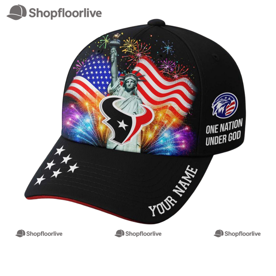 Nfl Houston Texans One Nation Under God Happy Independence Day Custom Classic Cap