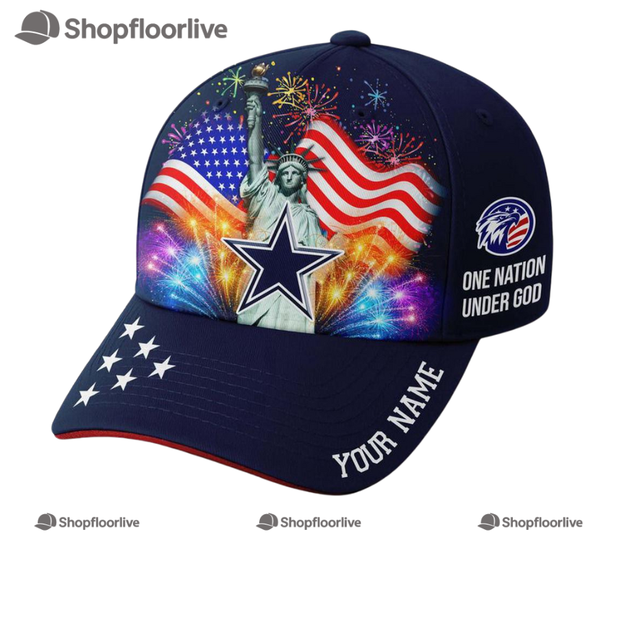 Nfl Dallas Cowboys One Nation Under God Happy Independence Day Custom Classic Cap