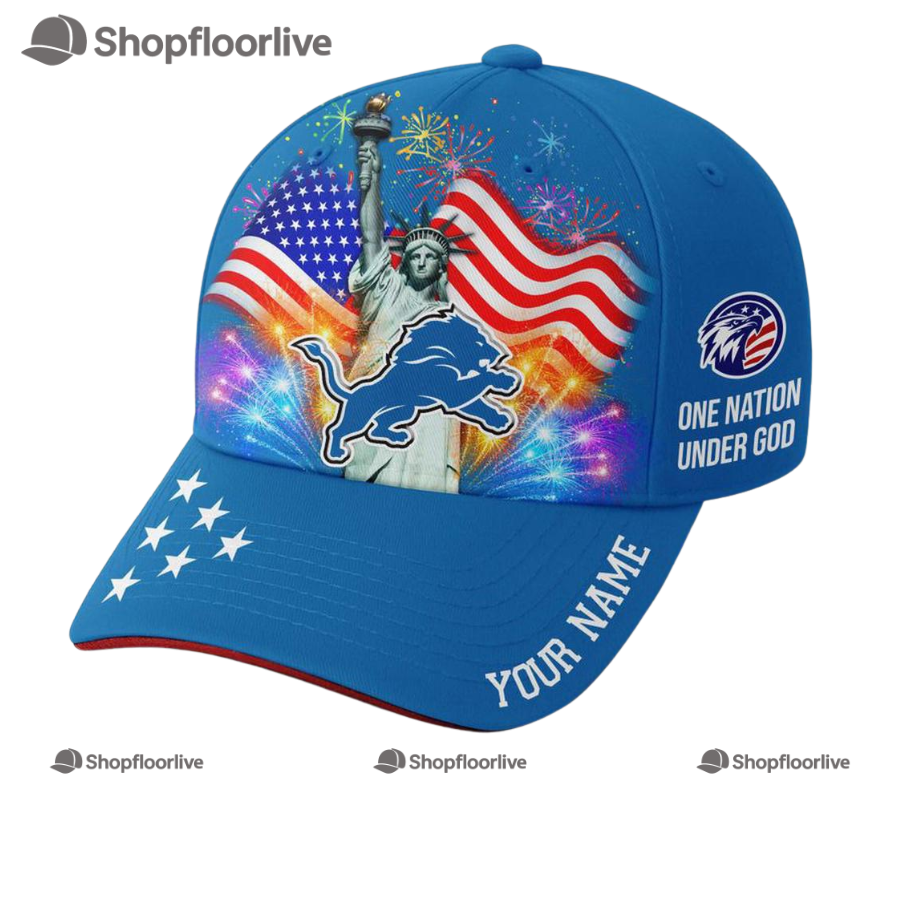 Nfl Detroit Lions One Nation Under God Happy Independence Day Custom Classic Cap