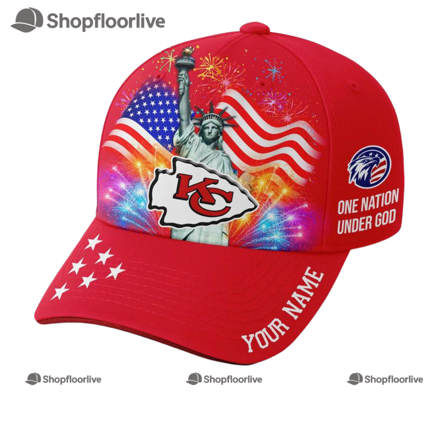 Nfl Kansas City Chiefs One Nation Under God Happy Independence Day Custom Classic Cap