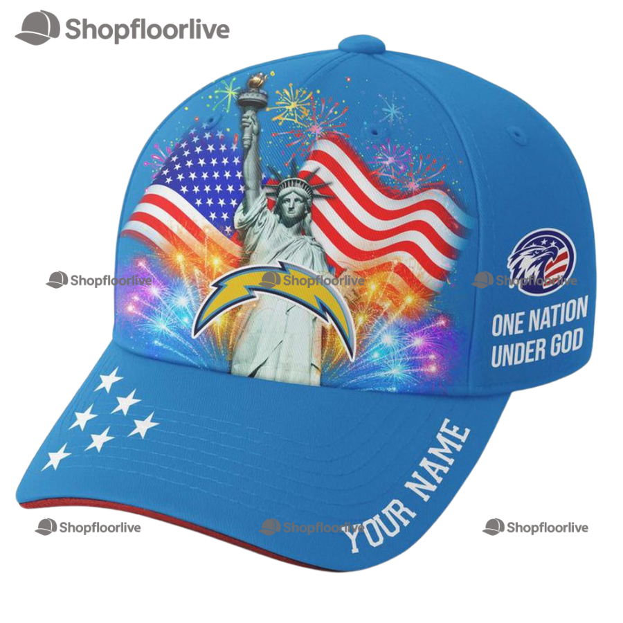 Nfl Los Angeles Chargers One Nation Under God Happy Independence Day Custom Classic Cap