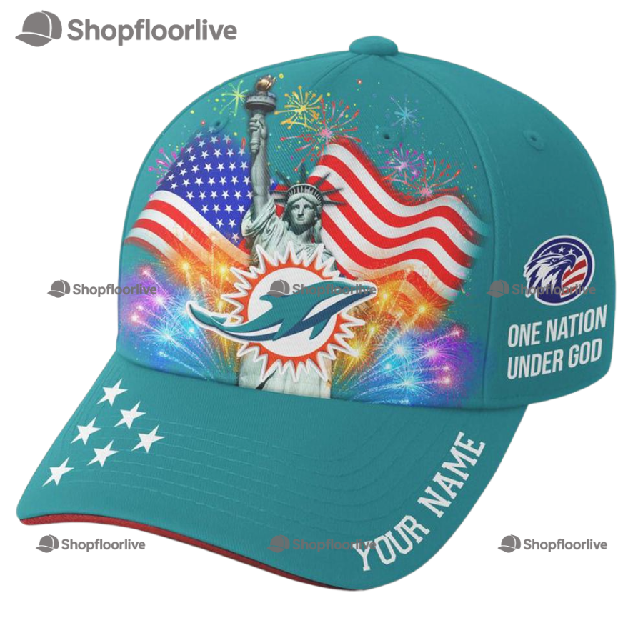 Nfl Miami Dolphins One Nation Under God Happy Independence Day Custom Classic Cap