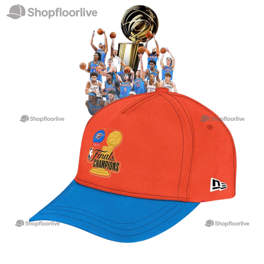 Oklahoma City Thunder 2025 Nba Champions Confetti Locker Room Baseball Cap