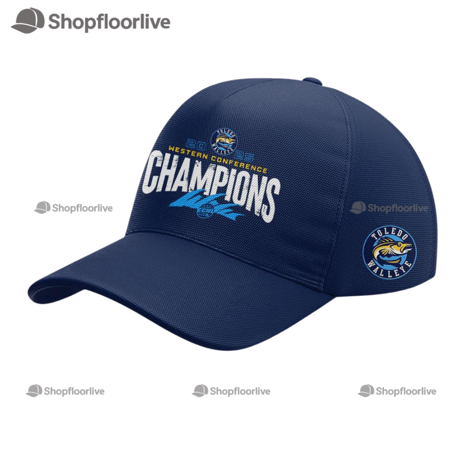 Toledo Walleye 2025 Echl Western Conference Champions New Design Baseball Cap