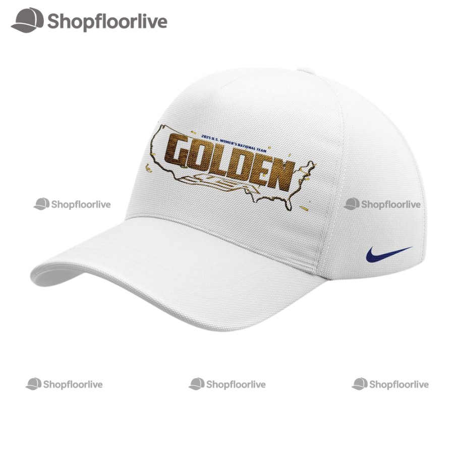 Usa Hockey 2025 Iihf Men'S World Championship Team Player Golden White Cap