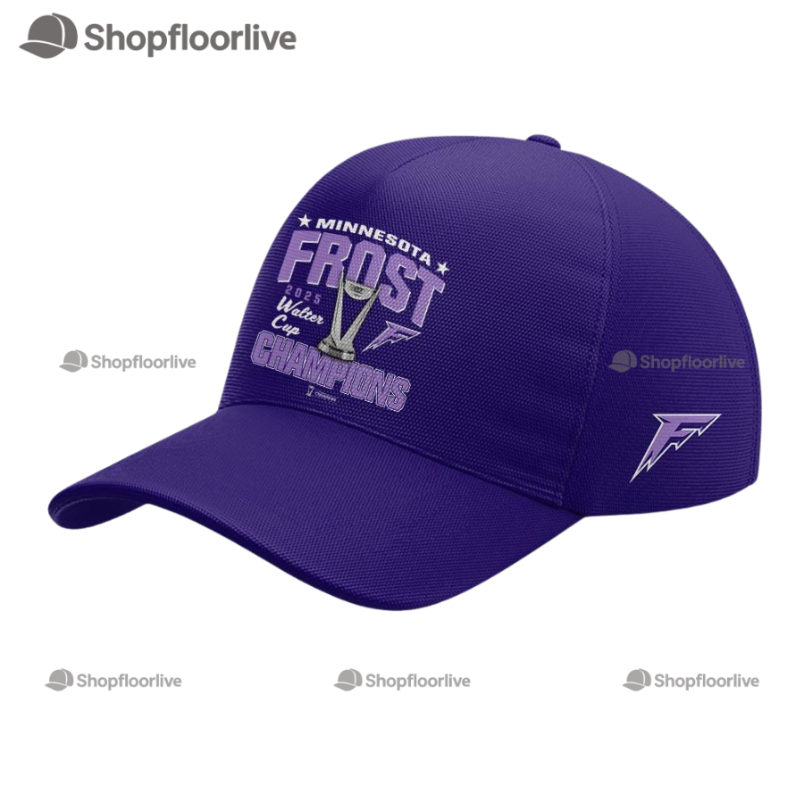 Minnesota Frost 2025 Pwhl Walter Cup Champions Logo Team Cap Hats