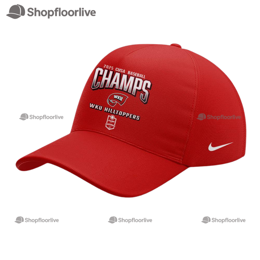 Western Kentucky Hilltoppers Baseball X 2025 Cusa Tournament Champions Red Cap
