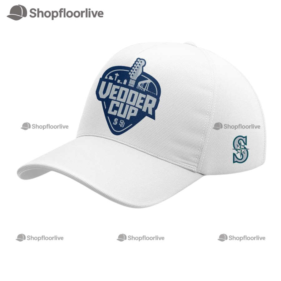 Seattle Mariners X Happy Vedder Cup 2025 Baseball Cap White