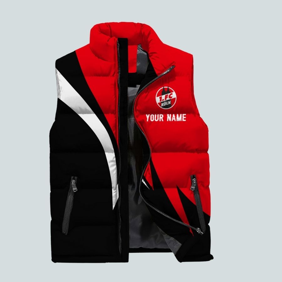 1. Fc Koln Bdlg Personalized Sleeveless Puffer Jacket Gifts For Fans
