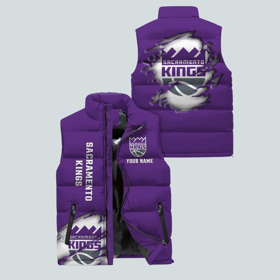 Sacramento Kings Nba Personalized Sleeveless Puffer Jacket Gifts For Fans