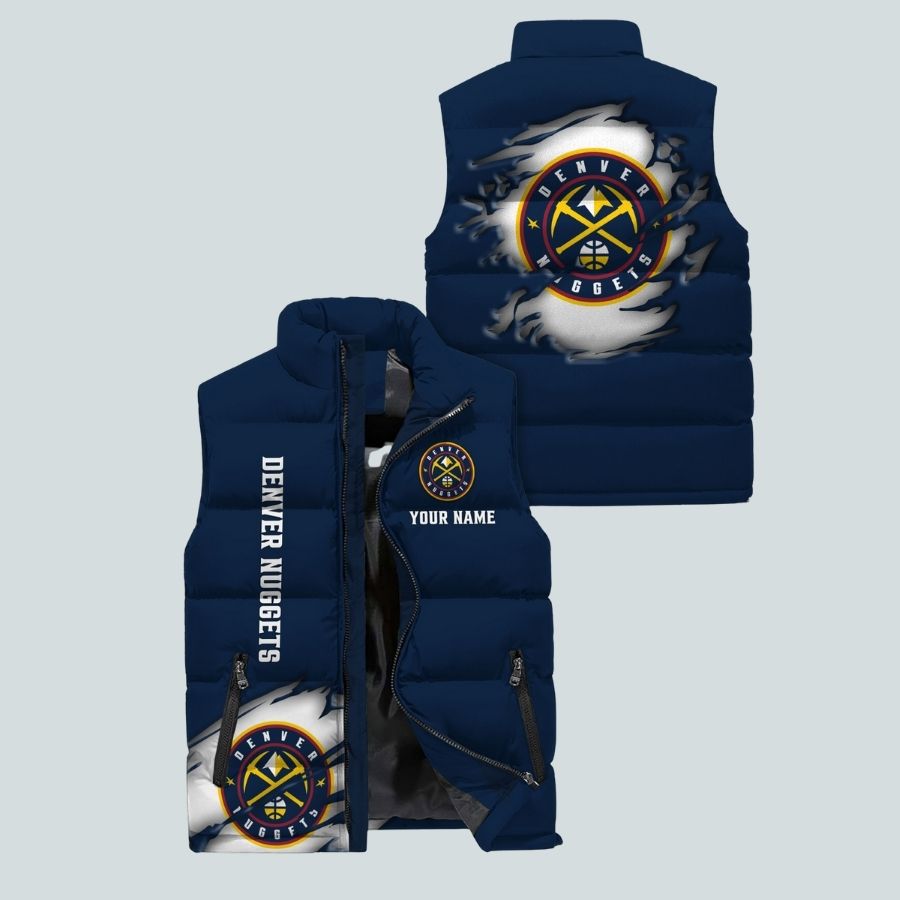 Denver Nuggets Nba Personalized Sleeveless Puffer Jacket Gifts For Fans