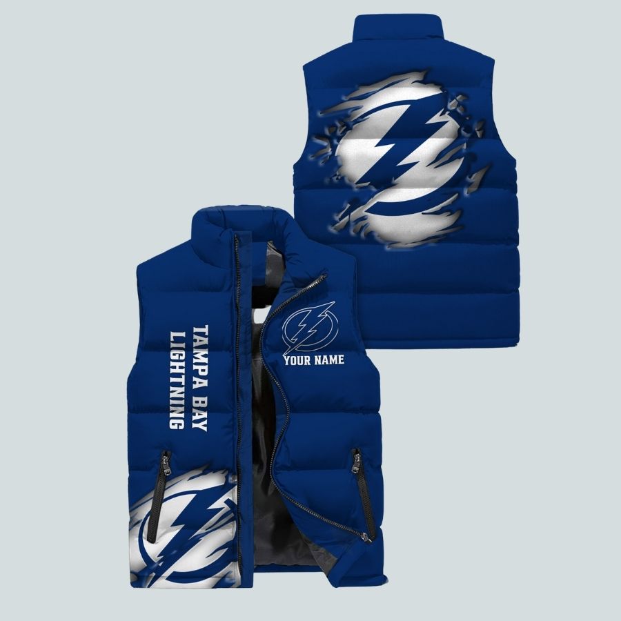 Tampa Bay Lightning Nhl Sleeveless Puffer Jacket Gifts For Fans