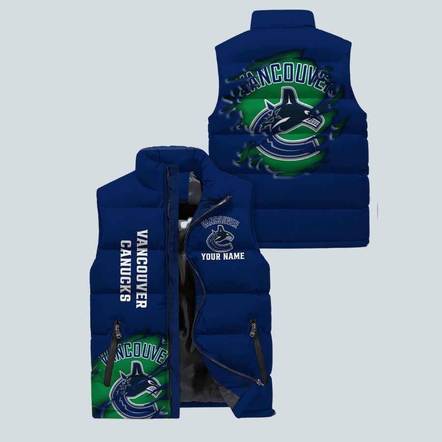 Vancouver Canucks Nhl Sleeveless Puffer Jacket Gifts For Fans