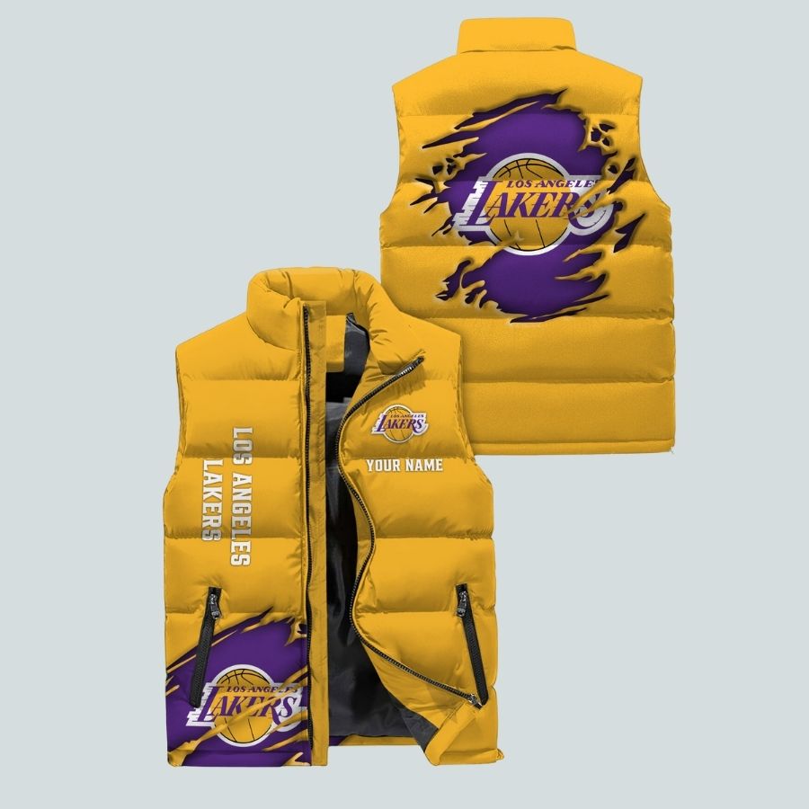 Los Angeles Lakers Nba Personalized Sleeveless Puffer Jacket Gifts For Fans
